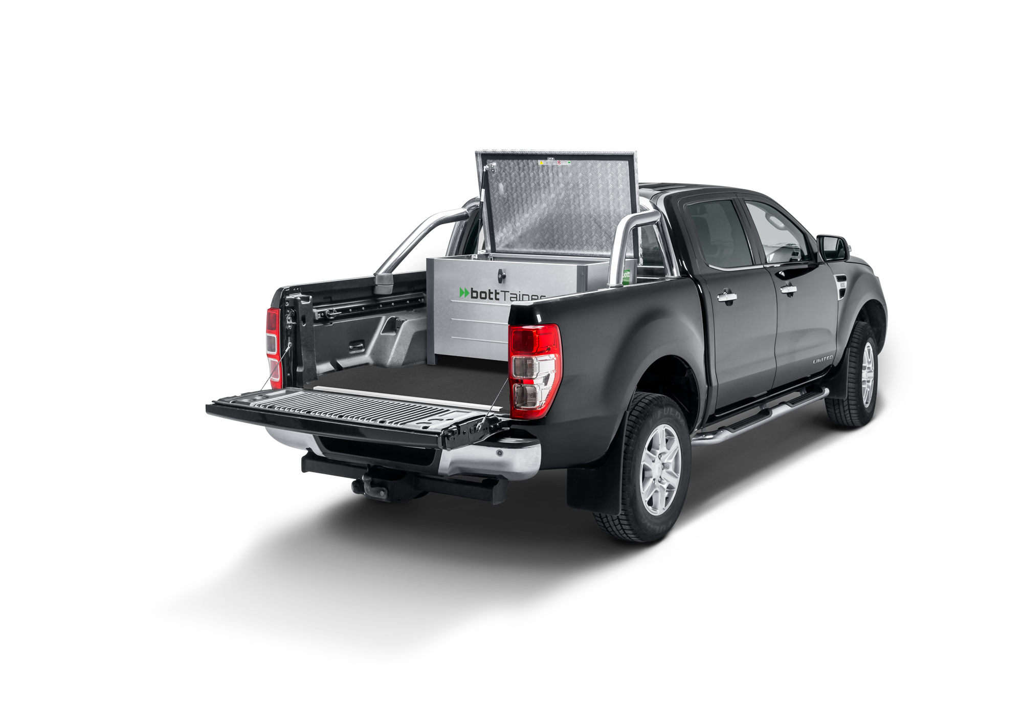 Equipamiento para vehículos de plataforma, ejemplo de contenedor para Ford Ranger